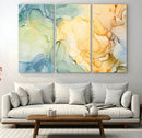 Green and Yellow Marble Fluid Effect Wall Art, Green and