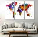 World Map Canvas Print – Detailed Map of the World Wall Art
