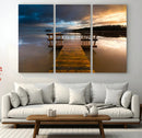 Serene Lake Pier at Sunset Canvas Print | Landscape Canvas