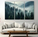 Captivating Misty Forest Wall Art Premium Canvas Print a