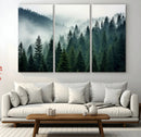 Captivating Misty Forest Wall Art Premium Canvas Print,