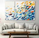 Abstract Fish Shoal Wall Art Canvas Print, Colorful Fish