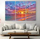 Vibrant Sunset Beach Wall Art - Ocean Sunset Canvas Print |