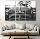 Vintage Farmall Tractor Wall Art Canvas Print, Rustic