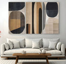 Abstract Minimalist Canvas Wall Art - Neutral Geometric