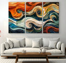 Abstract Wave Wall Art | Ready to Hang Framed Canvas Print |