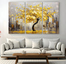 Golden Tree Canvas Print | Abstract Wall Art for Modern