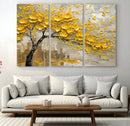 Yellow Blossom Tree Canvas Wall Art - Floral Abstract Modern