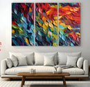 Vibrant Abstract Leaf Wall Art Canvas Print | Bold Colorful