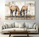 Vintage Horses Wall Art | Ready to Hang and Framed Triptych by MyGreatCanvas | Canvas Wall Art Prints | Photo Prints & Wall Decor
