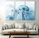 Blue Jellyfish Wall Art Canvas Print
