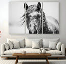 Western Wall Art | Black and White Winter Horse Wall Art | by MyGreatCanvas | Canvas Wall Art Prints | Photo Prints & Wall Decor