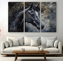 Large Abstract Horse Wall Art Canvas Print | Farmhouse Wall