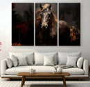 Abstract Black Horse Canvas Print for Farmhouse Wall Art | by MyGreatCanvas | Canvas Wall Art Prints | Photo Prints & Wall Decor