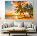 Tropical Sunset Beach Canvas Wall Art Print – Vibrant Palm by MyGreatCanvas | Canvas Wall Art Prints | Photo Prints & Wall Decor