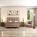 3-Piece Table and Floor Lamp Set with Linen Fabric Lamp Shades by DirectDeals
