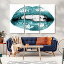 Blue Lips Wall Art Canvas Print
