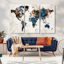 World Map Canvas Print – Framed Travel Map Wall Art for by MyGreatCanvas | Canvas Wall Art Prints | Photo Prints & Wall Decor