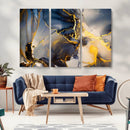 Large Abstract Wall Art Print -  Gold and Blue Abstract