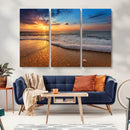 Sunset and Beach at Night Wall Art Canvas Print