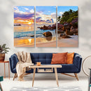 Tropical Island Beach Sunset Canvas Print