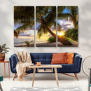 Tropical Island Sunset on the Beach Palms Wall Art Canvas by MyGreatCanvas | Canvas Wall Art Prints | Photo Prints & Wall Decor