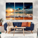Golden Hour Sunset Over Ocean Waves Wall Art Canvas Print | by MyGreatCanvas | Canvas Wall Art Prints | Photo Prints & Wall Decor