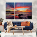 Glorious Sunset on The Beach Wall Art Canvas Print