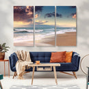 Cloudy Weather Beach Sunset Canvas Print | Sunrise Wall Art