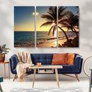 Sunset Palm Trees Wall Art Canvas Print
