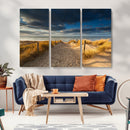 Ocean Beach Dark Clouds Wall Art Canvas Print