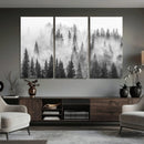 Forest Wall Art Print | Foggy Pine Forest Canvas Wall Art -