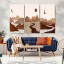 Boho Wall Art Canvas Print Set Mid-Century Prints Bohemian