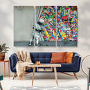 Banksy Colorful Street Graffiti Canvas Wall Art Print, by MyGreatCanvas | Canvas Wall Art Prints | Photo Prints & Wall Decor