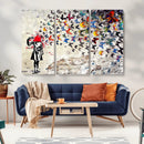 Banksy Art Butterfly Girl Explosion Canvas Art – Vibrant