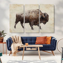 Buffalo Wall Art, Western Bison Canvas Print, Rustic Buffalo