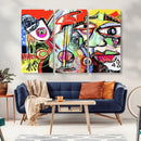 Picasso Style Art Abstract Canvas Wall Art Print , Colorful