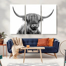 Scottish Highland Cow Cattle Art Print Wall Art Canvas Print by MyGreatCanvas | Canvas Wall Art Prints | Photo Prints & Wall Decor