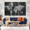 World Map Canvas Print – Detailed Map of the World Wall Art