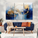 Navy Blue Abstract Wall Art Canvas Print