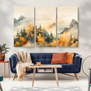 Abstract Watercolor Mountains and Trees Autumn Art, by MyGreatCanvas | Canvas Wall Art Prints | Photo Prints & Wall Decor