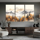 Abstract Mountain Wall Art | Misty Mountain Forest and