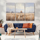 Golden Fields Wall Art Print Canvas – Serene Landscape of