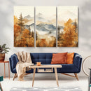 Golden Autumn Forest Wall Art Canvas | Mountain Landscape