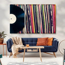 Vinyl Record and Album Collection Canvas Wall Art - Retro