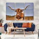 Texas Longhorn Wall Art Print, Framed Longhorn Cow Wall Art