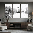 Ski Wall Art - Ski Lift Wall Art Canvas Print Snow Covered by MyGreatCanvas | Canvas Wall Art Prints | Photo Prints & Wall Decor