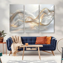Abstract art Grey and Gold Lines Wall Art