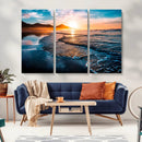 Sunset Beach Ocean Canvas Wall Art – Tranquil Ocean