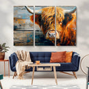 Highland Cow Abstract Canvas Wall Art – Bold Farmhouse